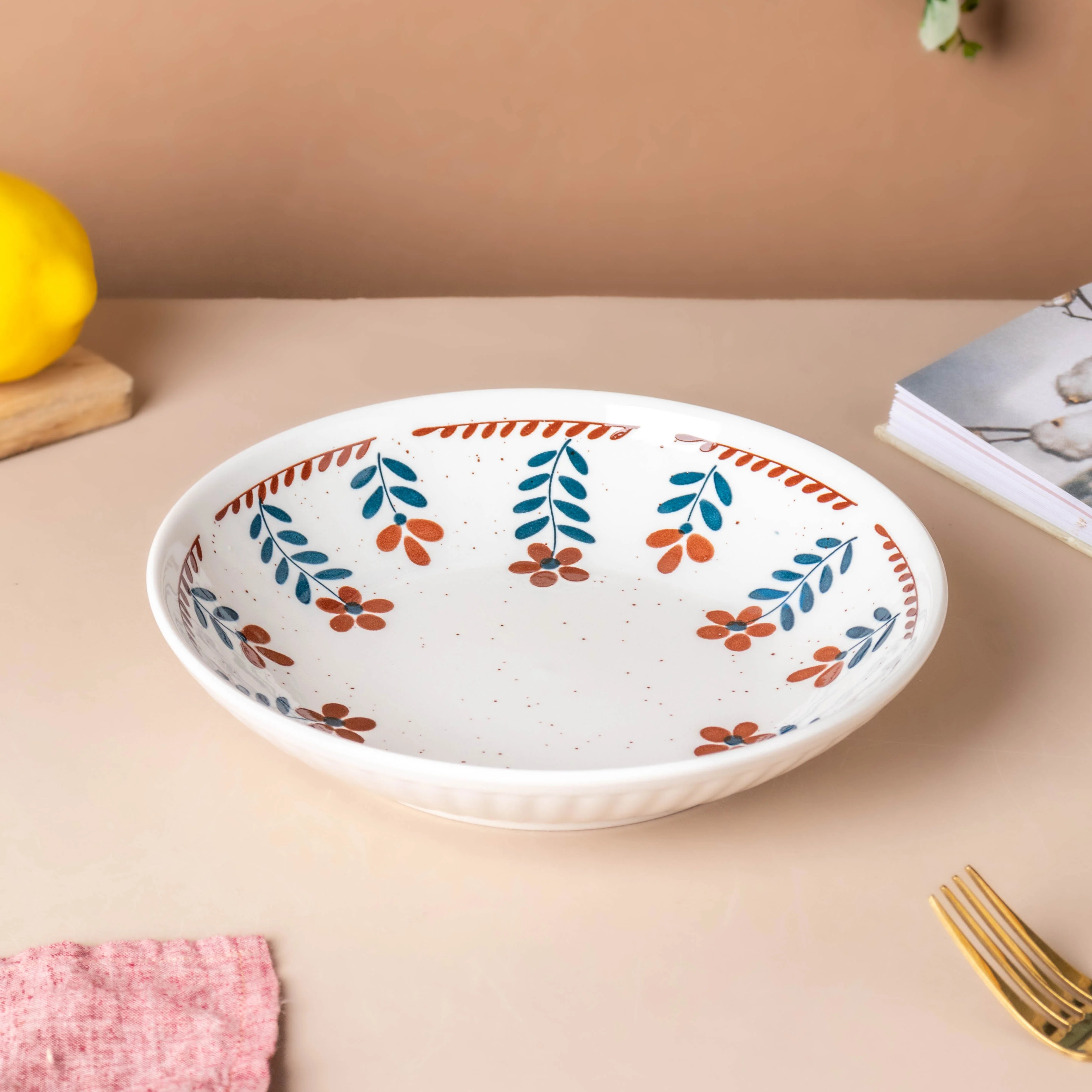 Carmella Floral Ceramic Pasta Plate - Image 4