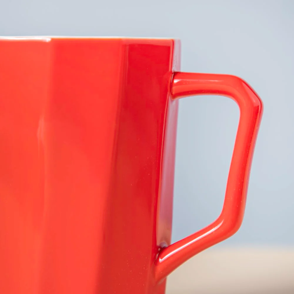 Carmine Red Ribbed Cup 350 ml - Image 3