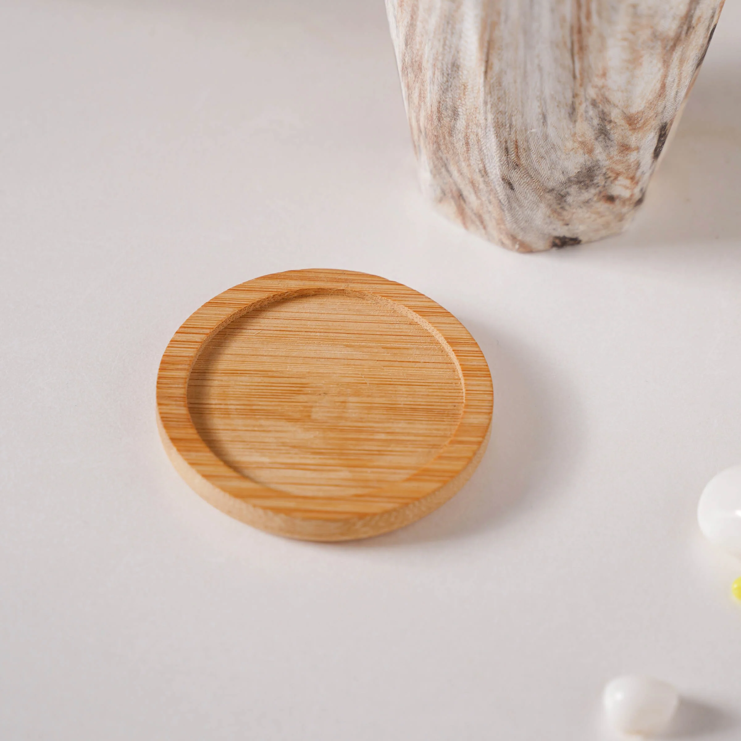 Carrara Limestone Planter With Coaster - Image 8