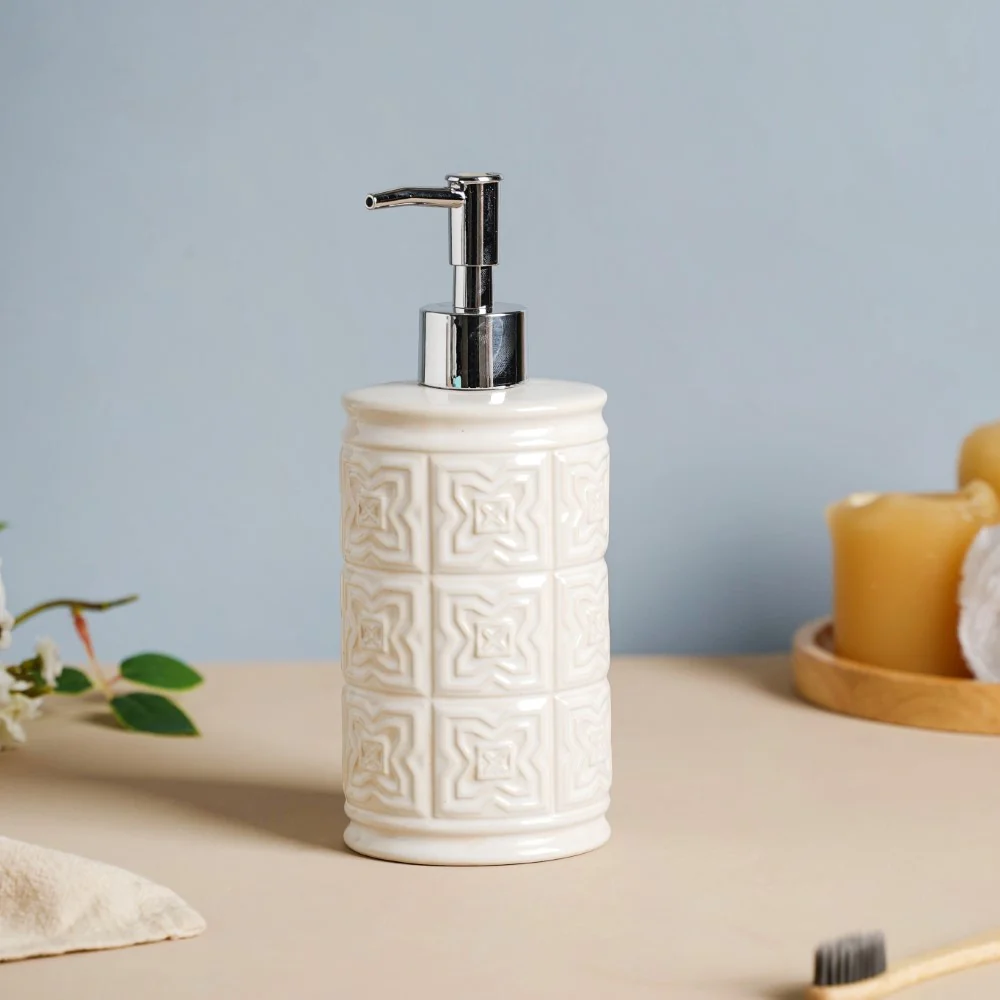 Carved Ceramic Soap Dispenser 500 ml - Image 6