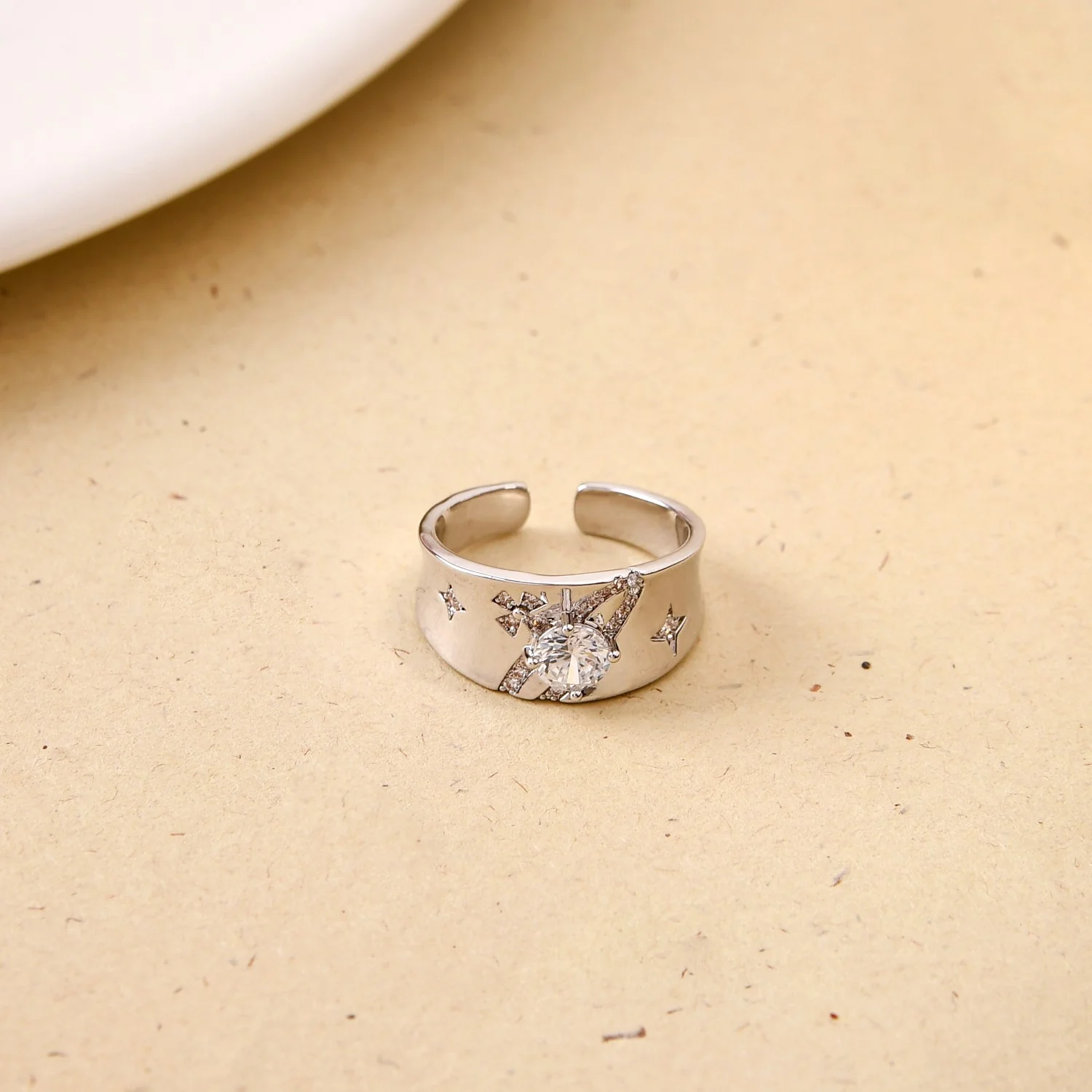 Celestial Bow Solitaire Statement Ring - Image 5