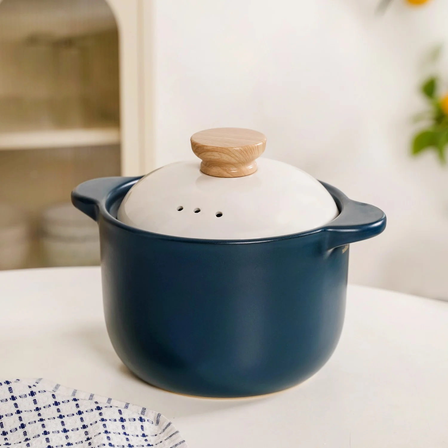 Cera Deep Ceramic Stew Pot Teal 3700ml - Image 9