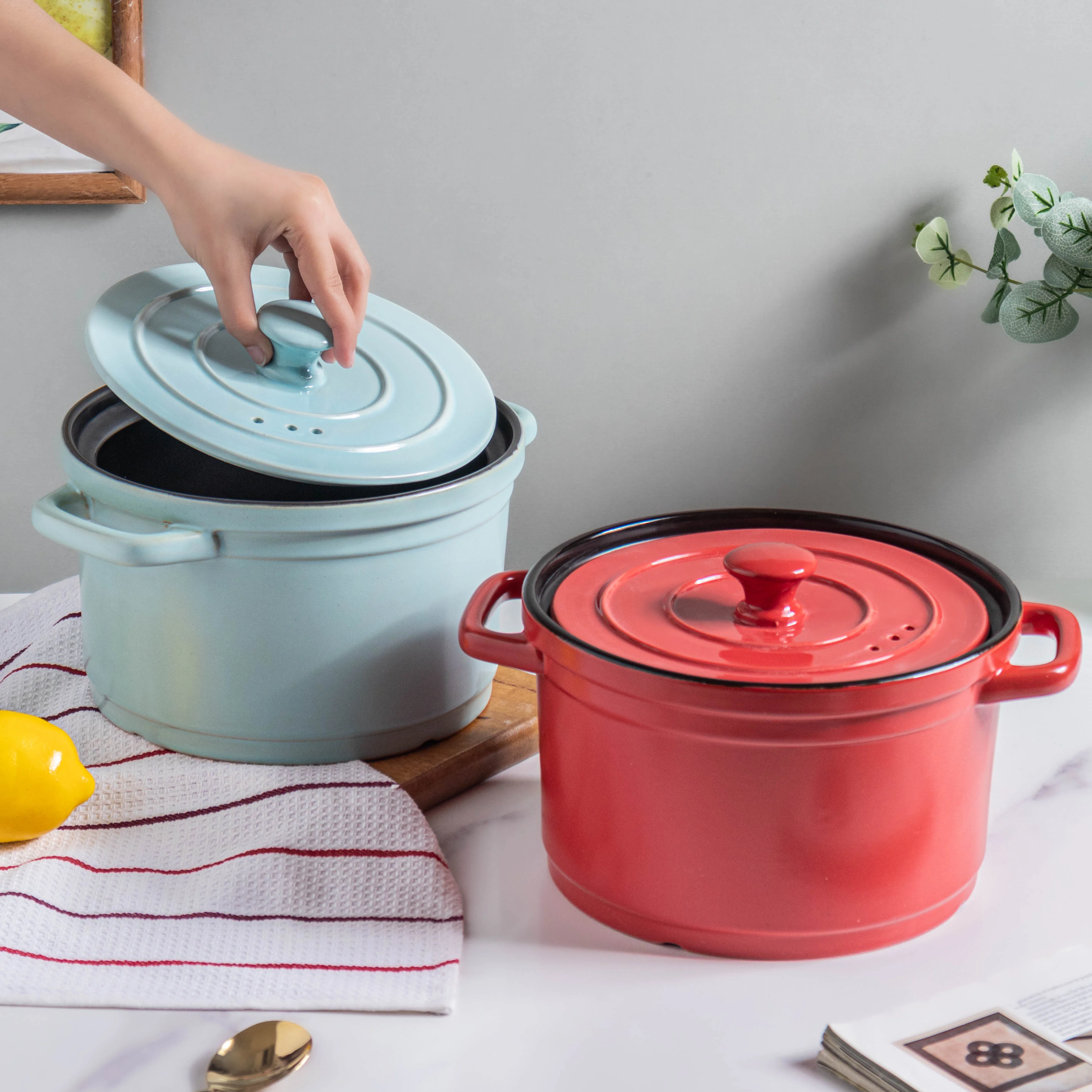Ceramic Stock Pot With Lid Large - Image 8