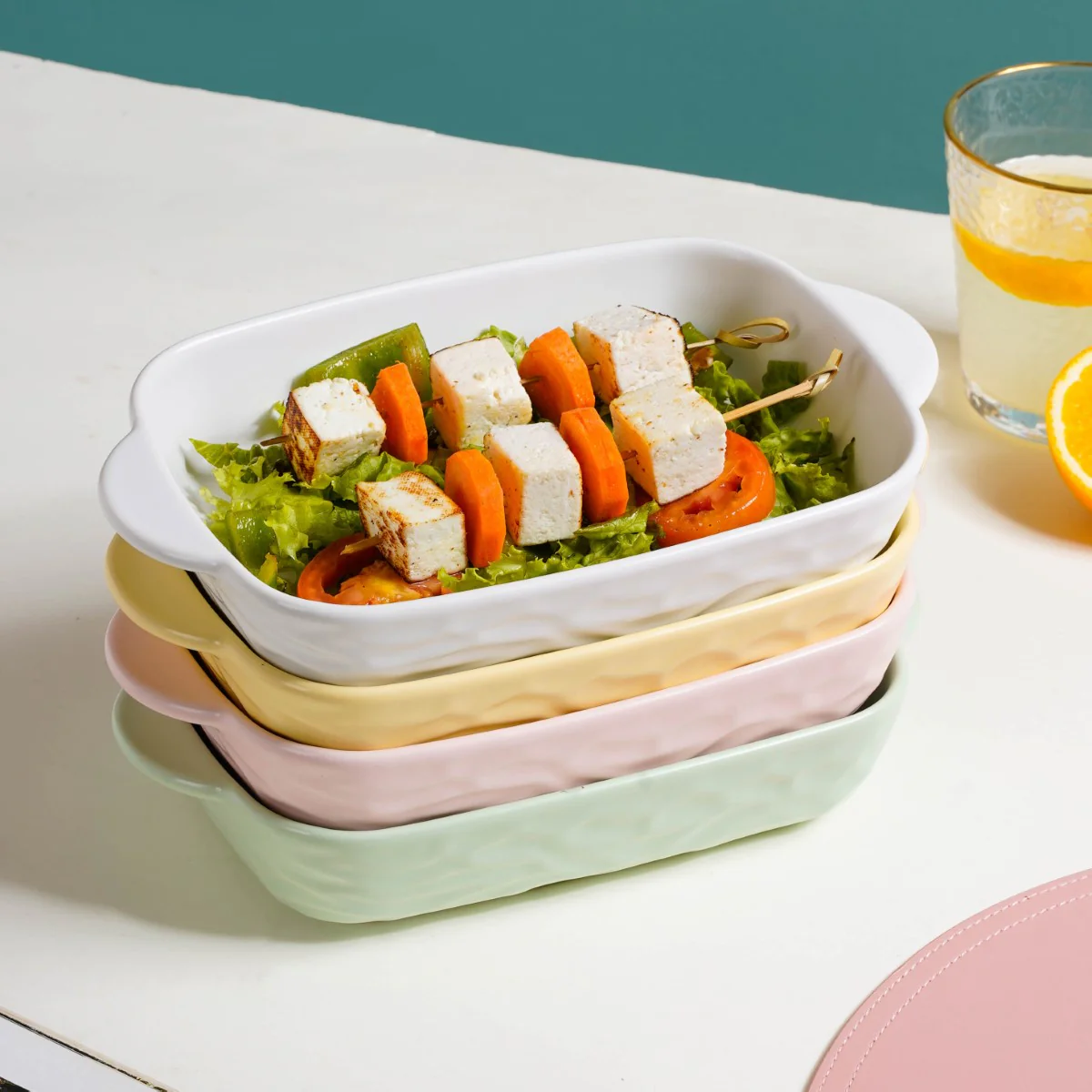 Ceramic Baking Dish With Handle Yellow 650 ml - Image 8