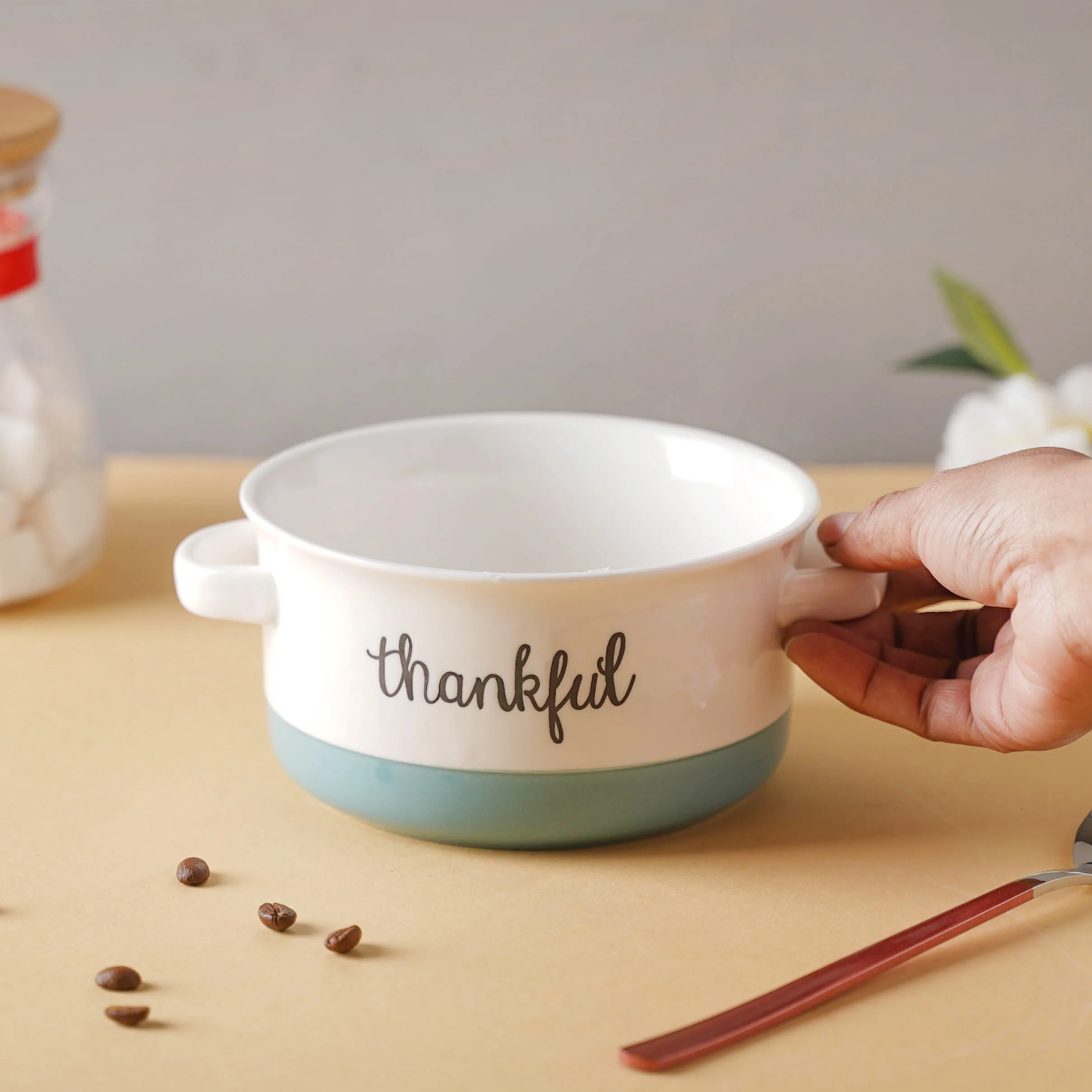 Ceramic Bowl With Handle - Image 3