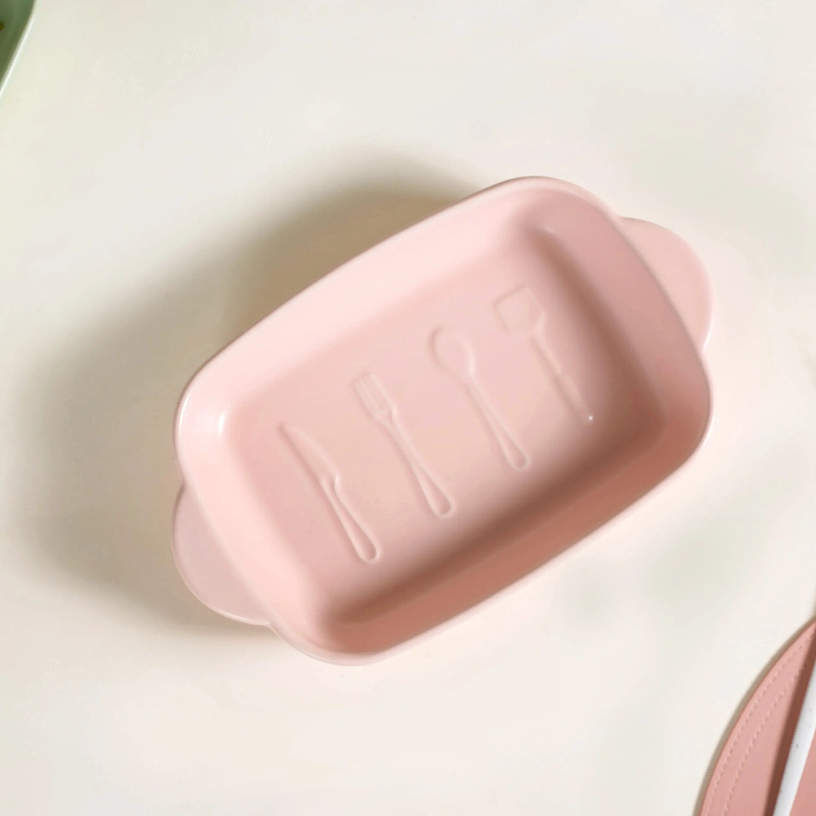 Ceramic Casserole Dish With Double Handle Pink 650 ml - Image 14