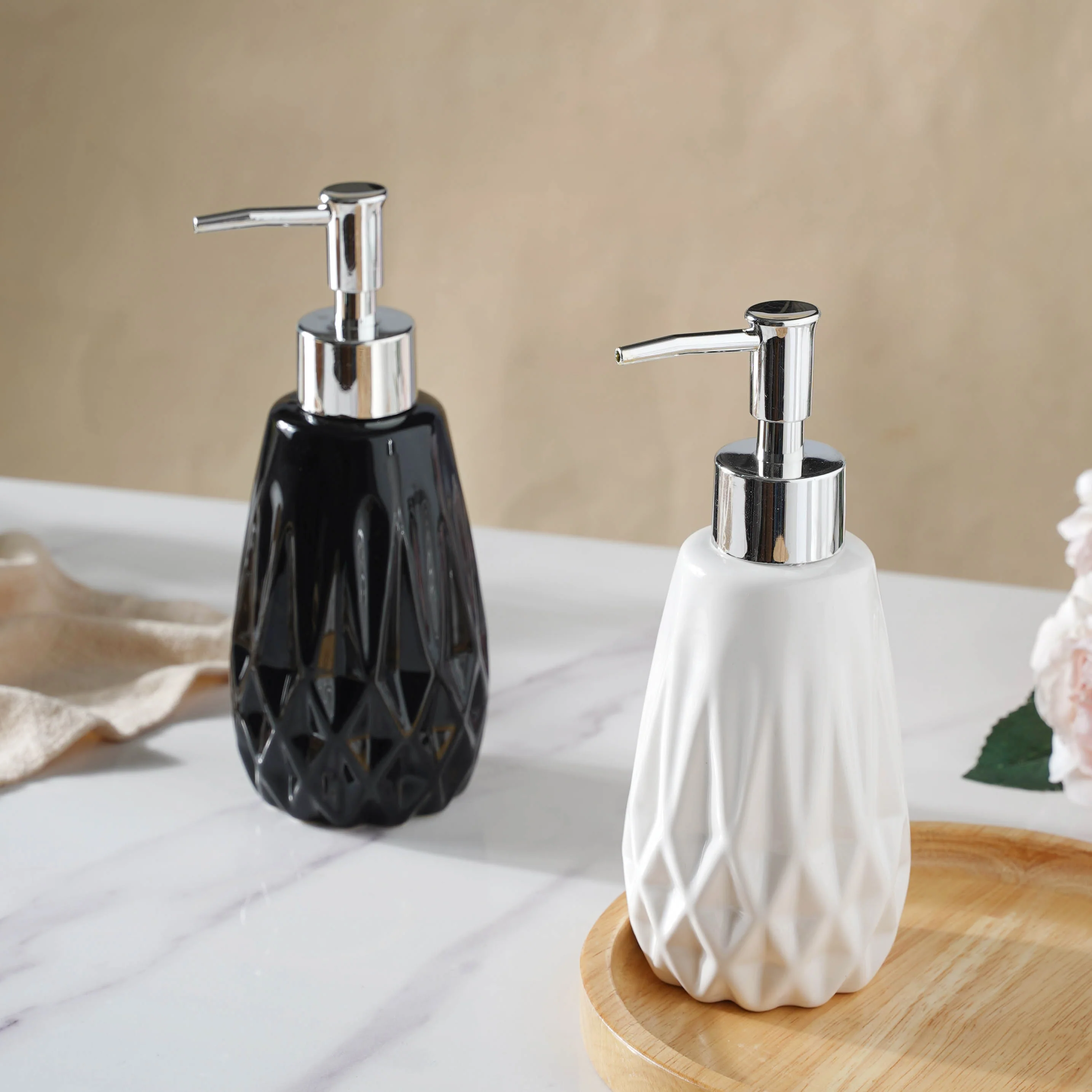 Ceramic Hand Soap Dispenser Bottle With a Pump - Image 3