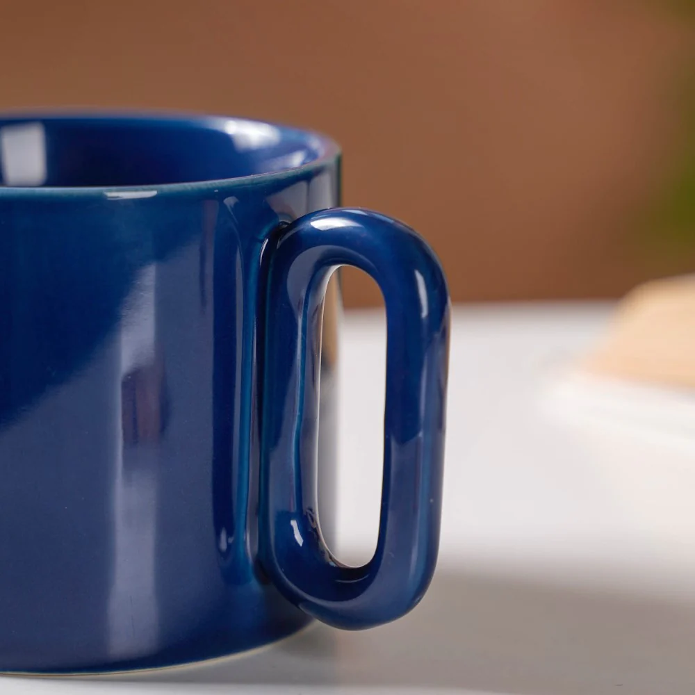Ceramic Mug Navy Blue 220ml - Image 5