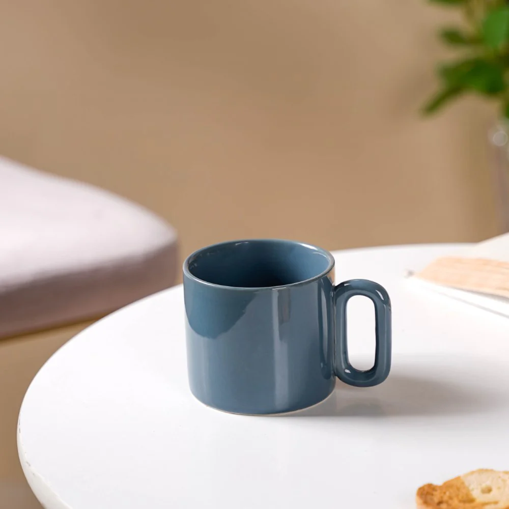Ceramic Mug Steel Blue 220ml - Image 8