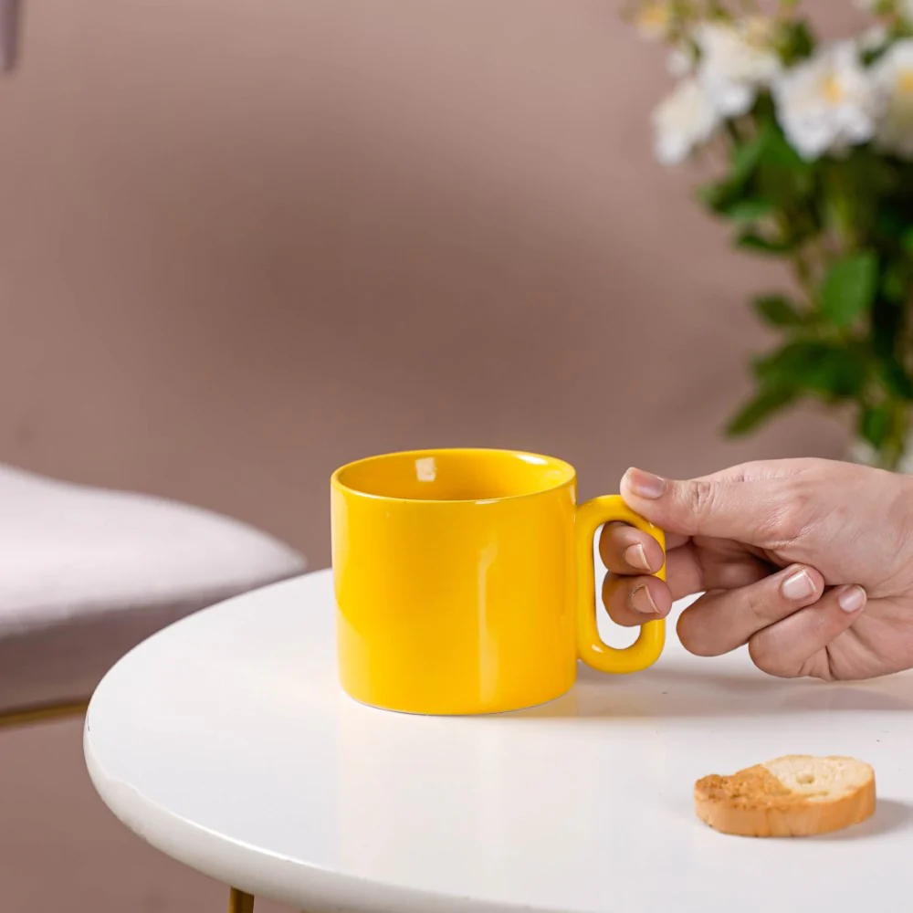 Ceramic Mug Yellow 220ml - Image 2