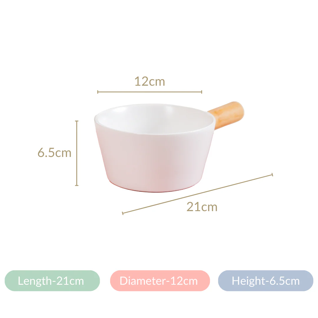 Ceramic Snack Bowl With Handle White 450 ml - Image 7