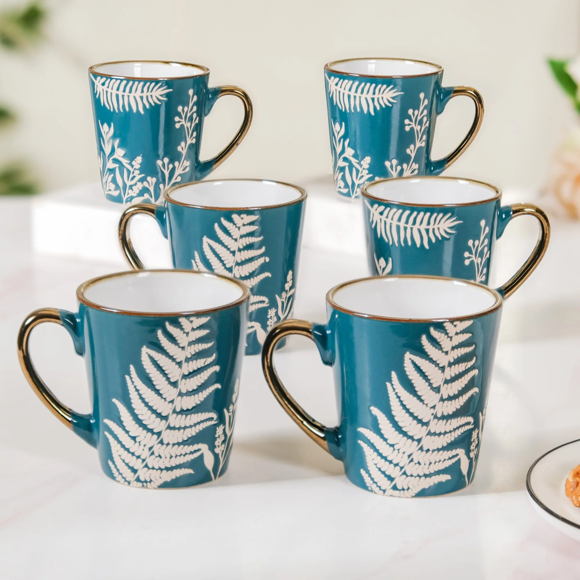 Chai Tea Latte Mug Set of 6 Teal 200ml - Image 10