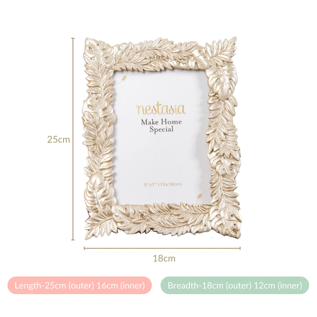 Champagne Gold Leaves Photo Frame 10.5"x7" - Image 6
