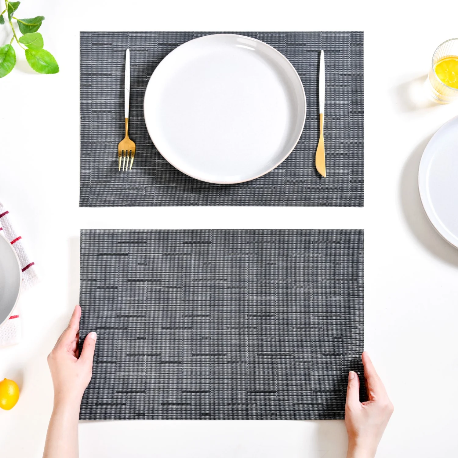 Charcoal Grey Placemat Set Of 6 - Image 3