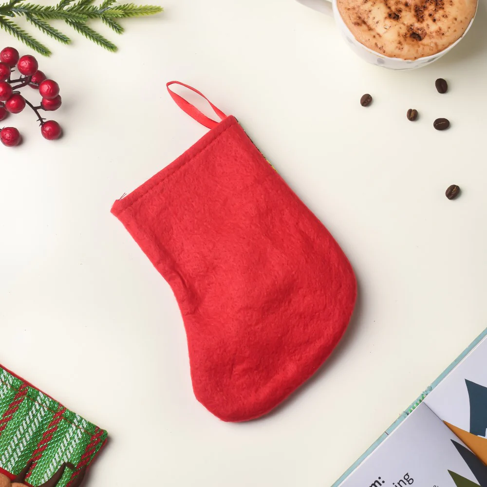 Checkered Red Christmas Stocking For Gifts 6 Inch - Image 6