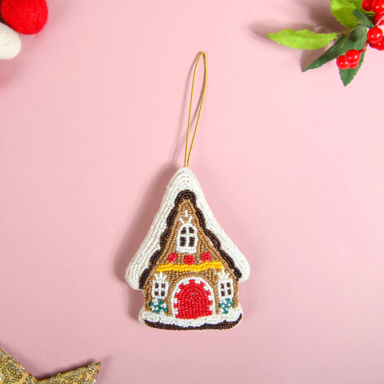 Christmas Hanging Ornament Set of 3 Multicolour - Image 4