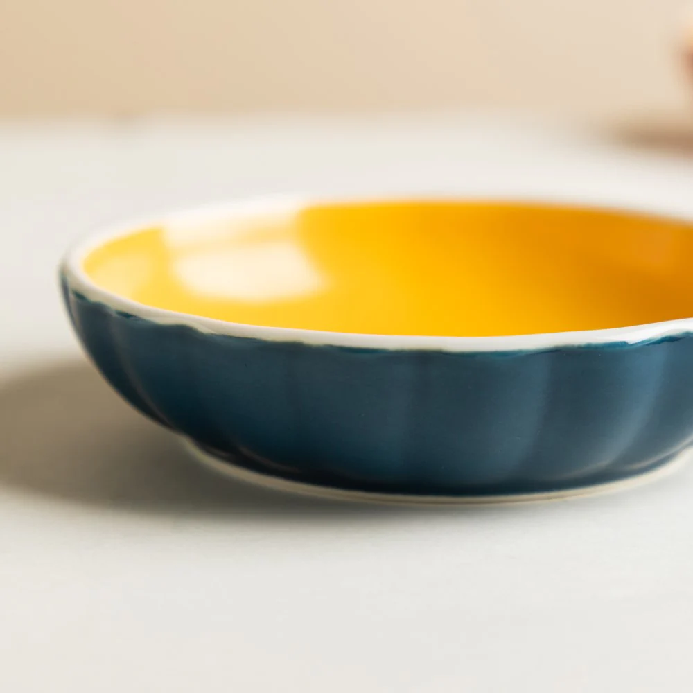 Chrome Dessert Plate Blue - Image 5