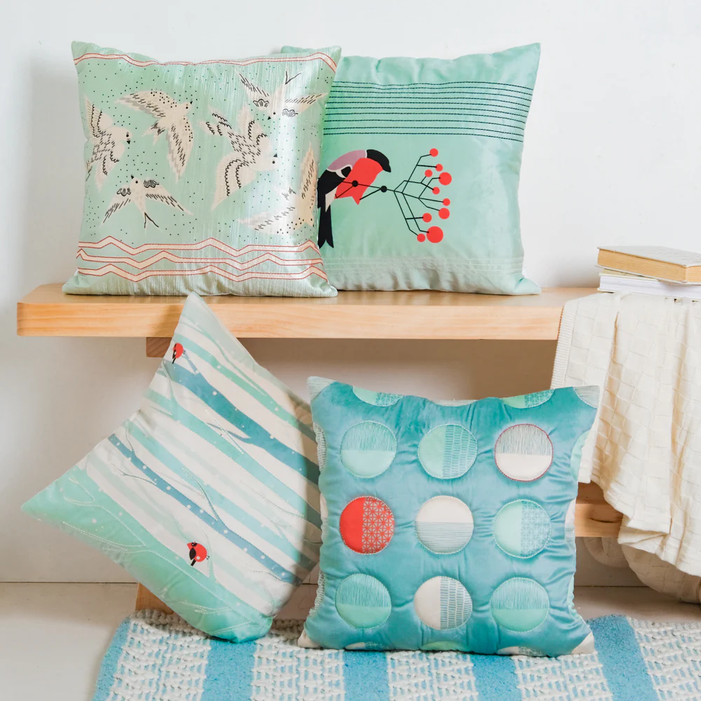 Circle Quilted Velvet Cushion Cover 16 inch - Image 10
