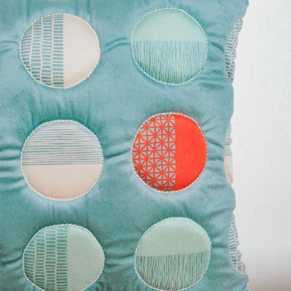 Circle Quilted Velvet Cushion Cover 16 inch - Image 7
