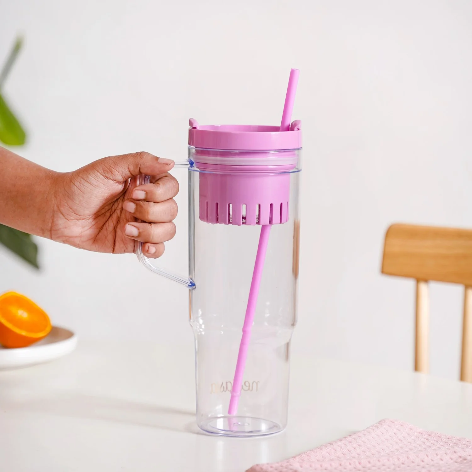 Citrify Large Spillproof Water Bottle With Fruit Infuser Pink Flamingo 1210ml - Image 3