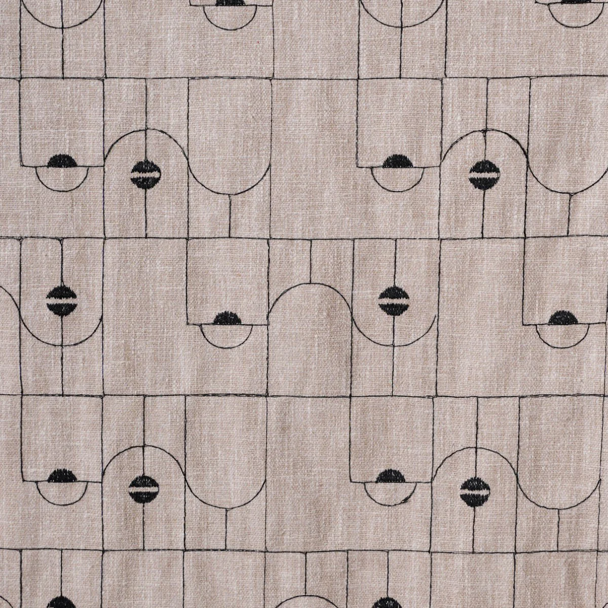 Classic Beige Full Length Embroidered Curtain Set Of 2 84x54 Inch - Image 12