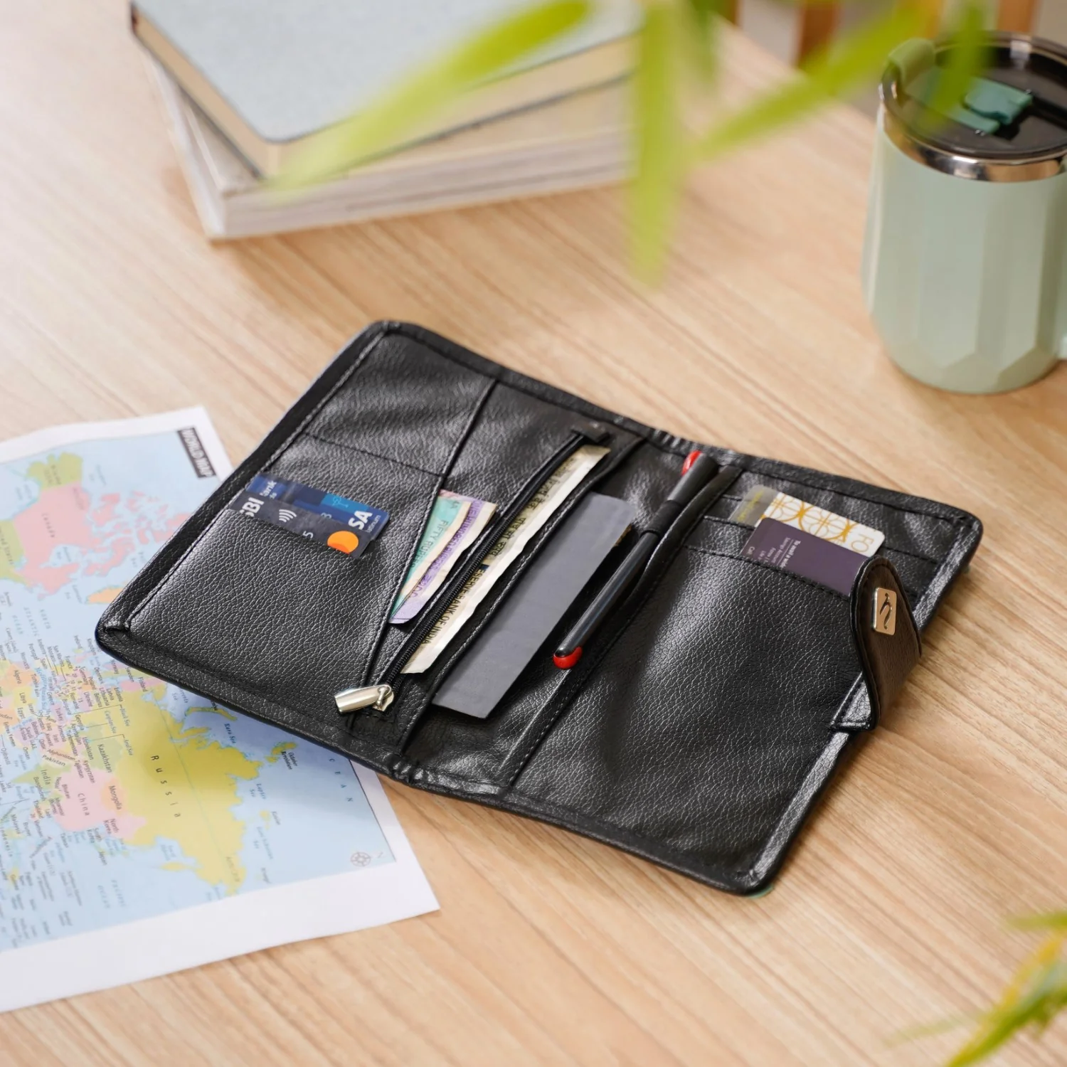 Classic Black Travel Wallet - Image 7