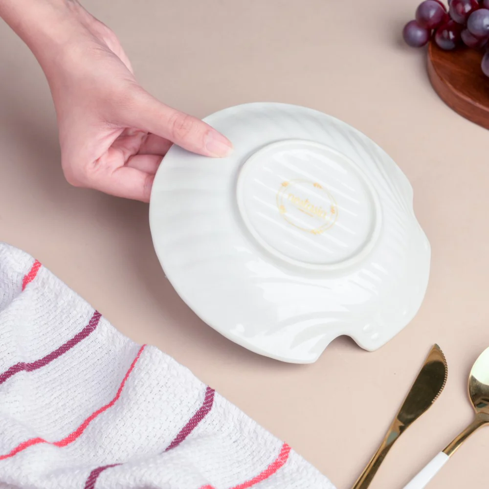 Classic Ceramic Sea Shell Snack Plate White - Image 5