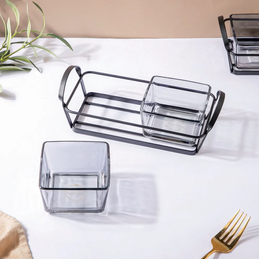 Clear Glass Bowl With Tray Set Of 3 200ml - Image 9