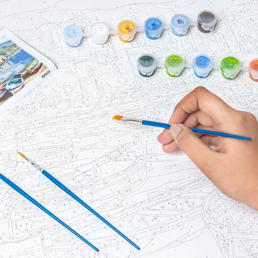 Coastal Cityscape DIY Paint By Numbers Kit - Image 4