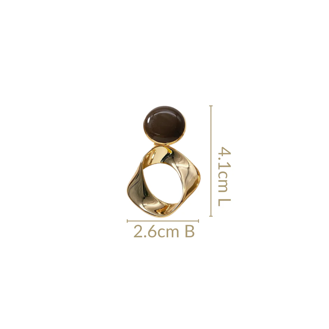 Coco Twist Dangle Earrings Brown - Image 3