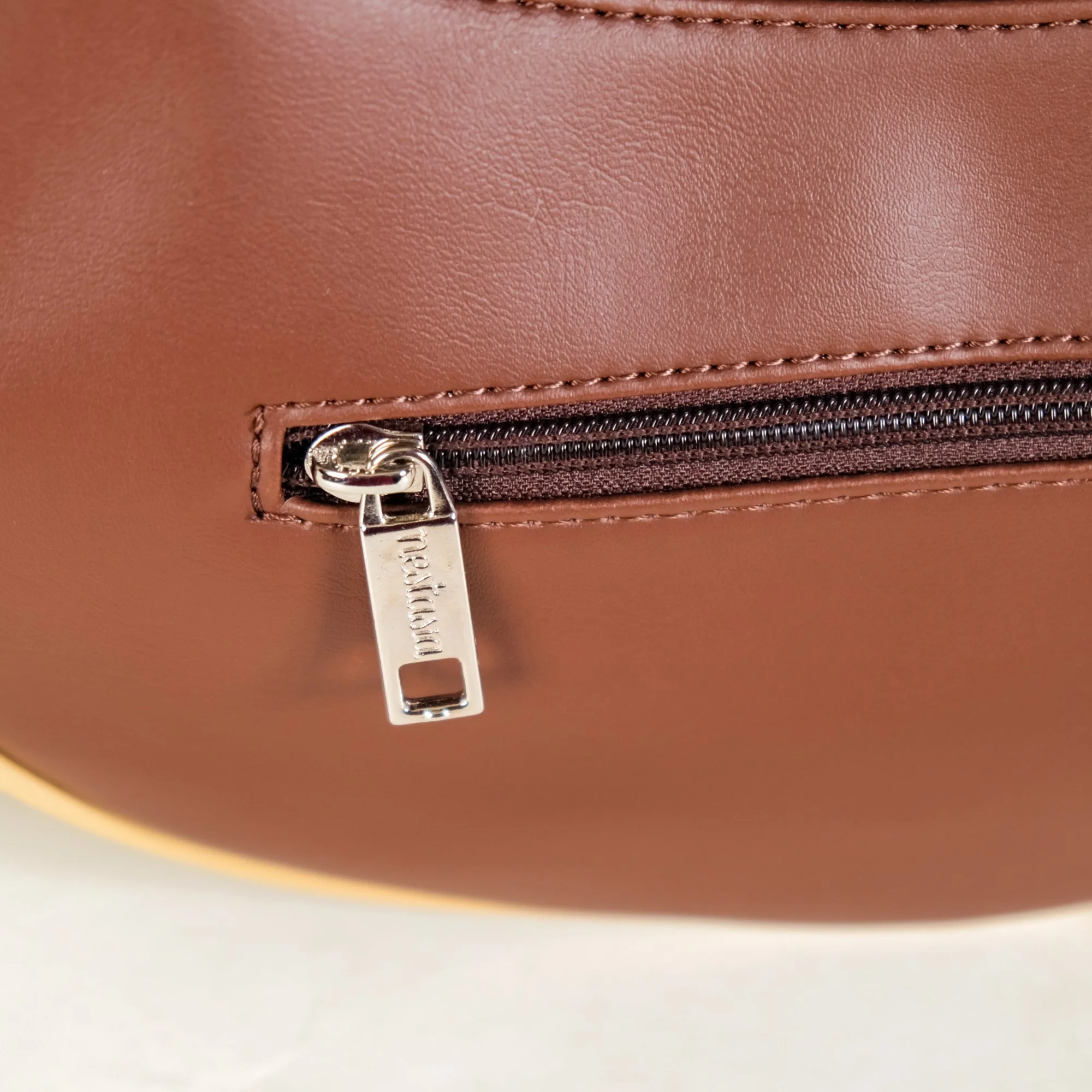 Coffee Brown Moon Handbag For Women - Image 7