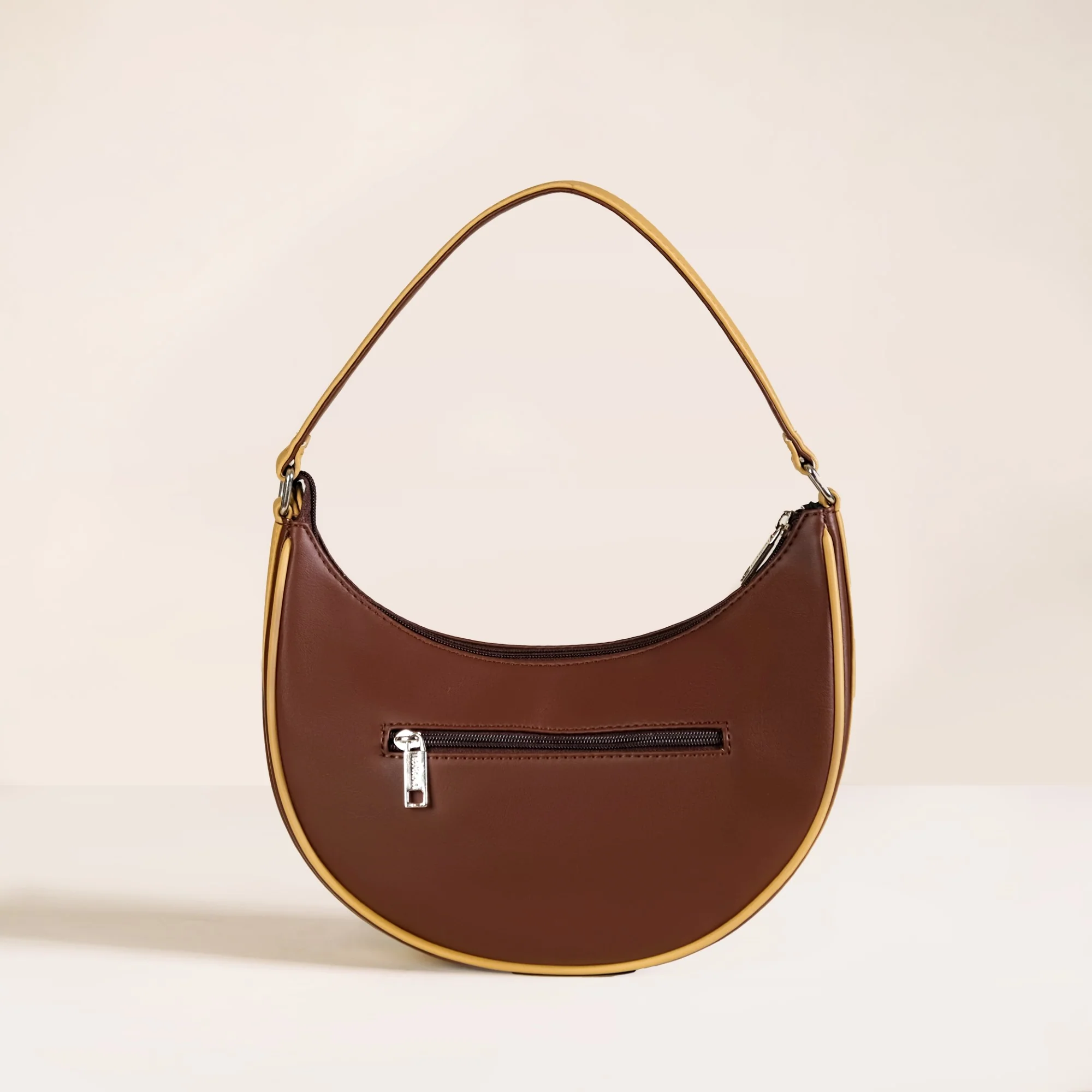 Coffee Brown Moon Handbag For Women - Image 9