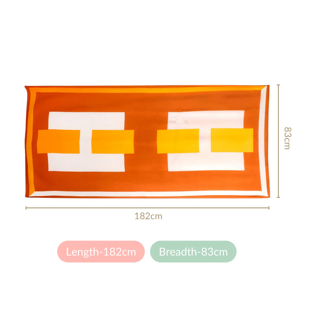 Colour Block Apricot Cotton Stole - Image 4