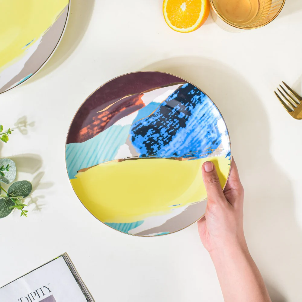 Colourful Ceramic Snack Plate 8 Inch - Image 3