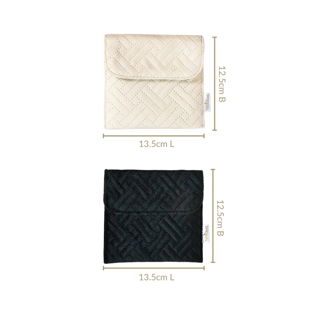 Compact Velvet Sanitary Napkin Pouch Set Of 4 - Image 4