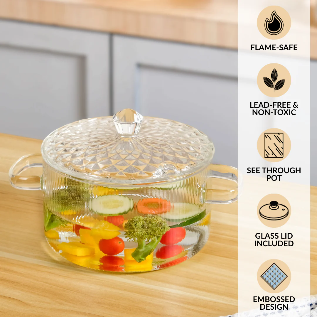 Cooking Pot With Embossed Lid 1800ml
