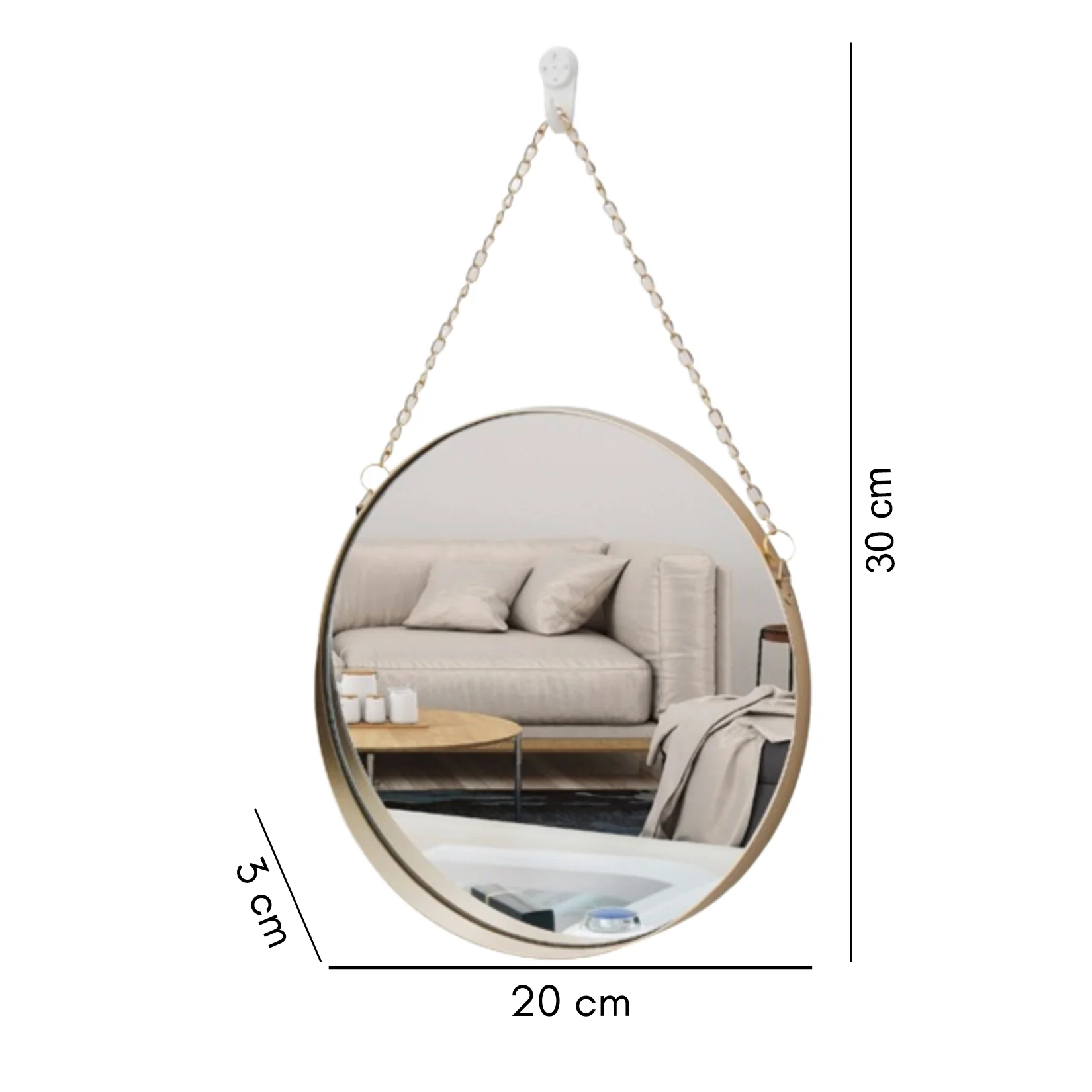 Round Hanging Mirror - Image 4