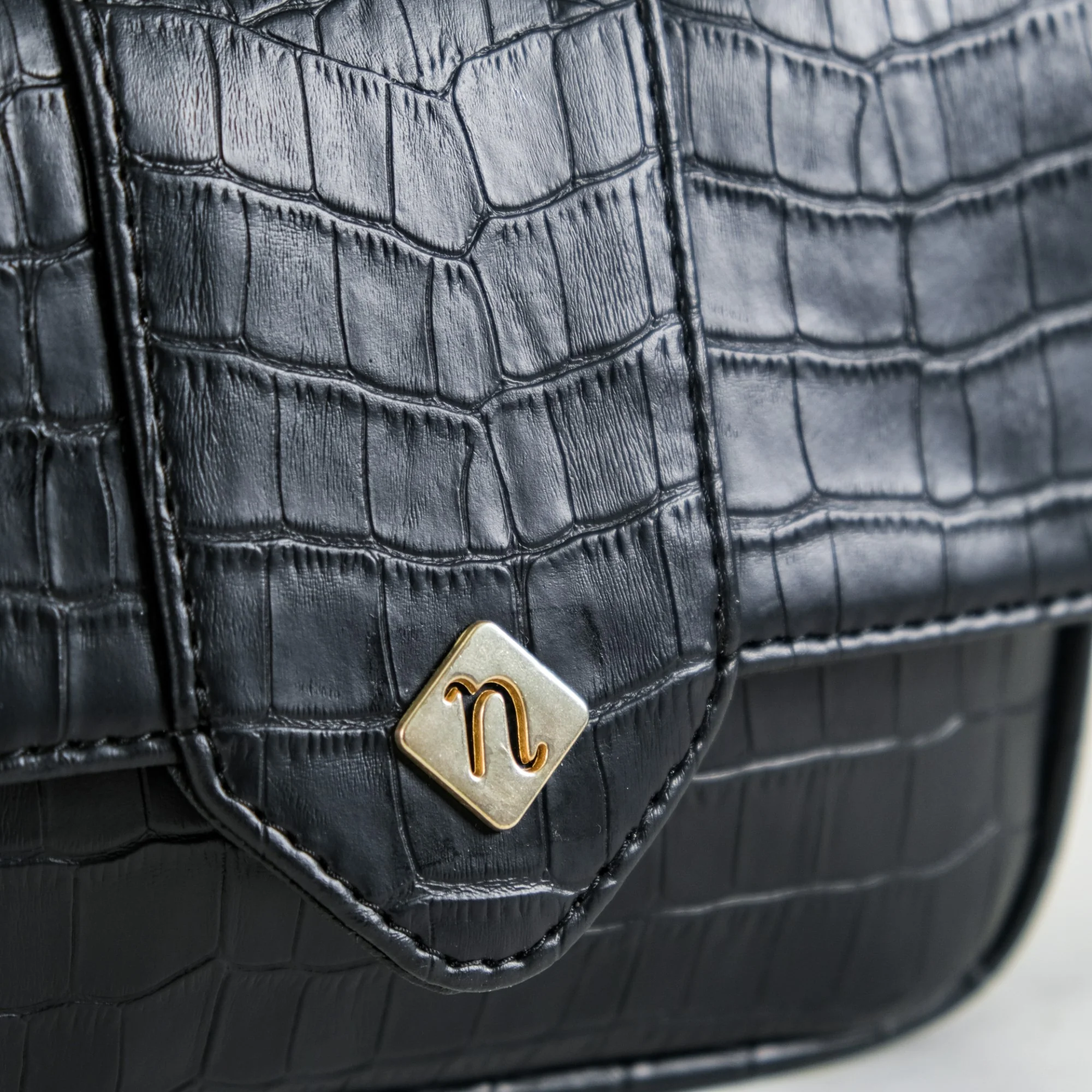 Croco Go-To Outing Bag Black - Image 15
