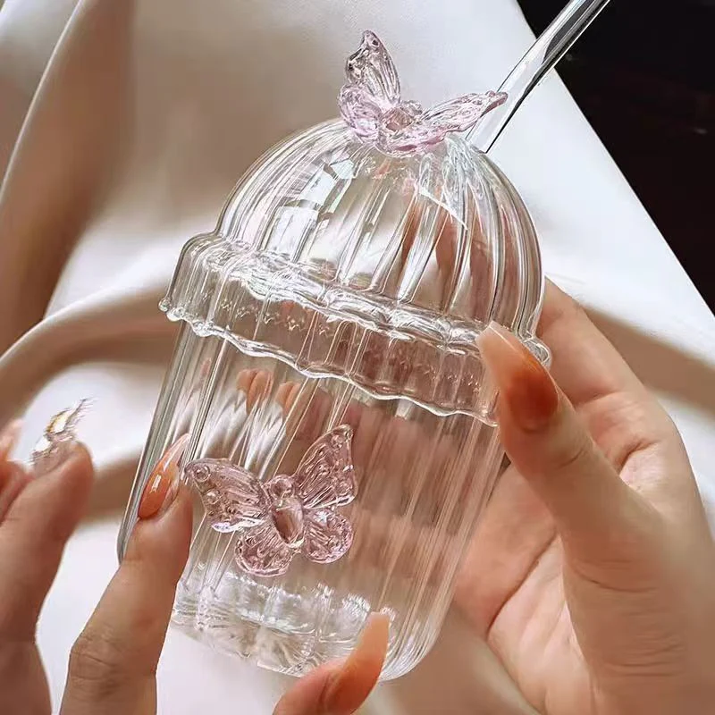 Crystal Fairy Core Butterfly Tumbler With Lid And Straw 450ml Set Of 2 - Image 15