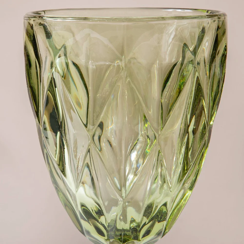 Crystal Red Wine Glass Green Set Of 6 300 ml - Image 4