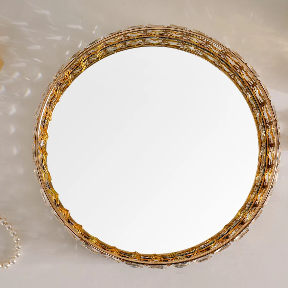 Crystal Round Mirror Tray Large - Image 6