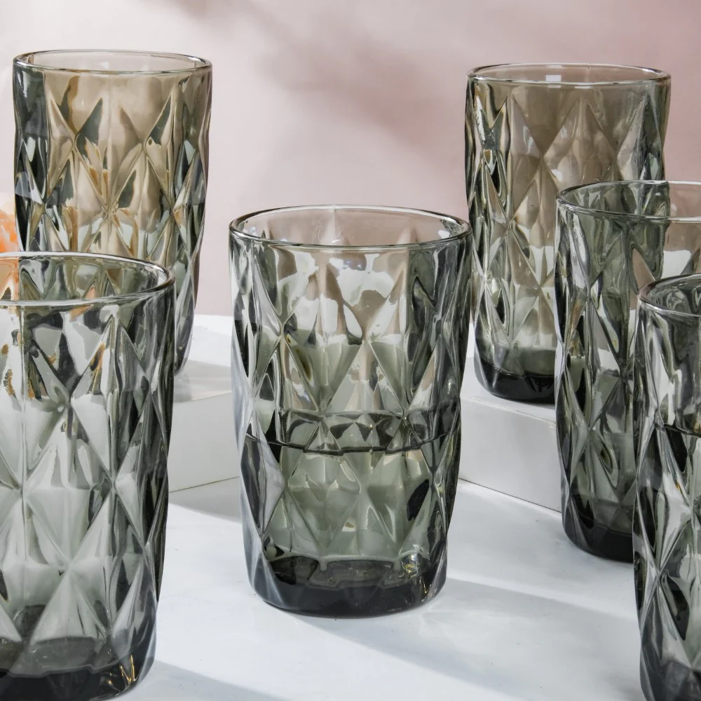 Crystal Tumbler Grey Large Set Of 6 350 ml - Image 6
