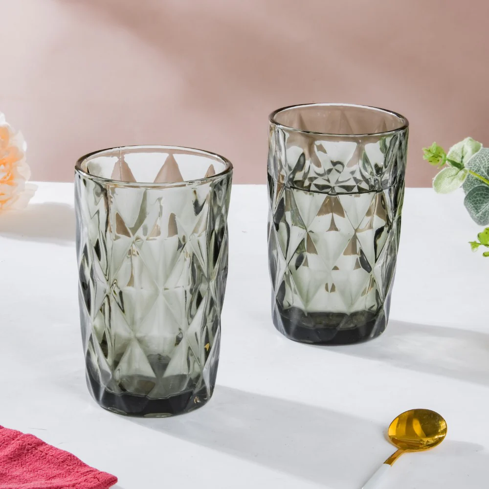 Crystal Tumbler Grey Large Set Of 6 350 ml - Image 9