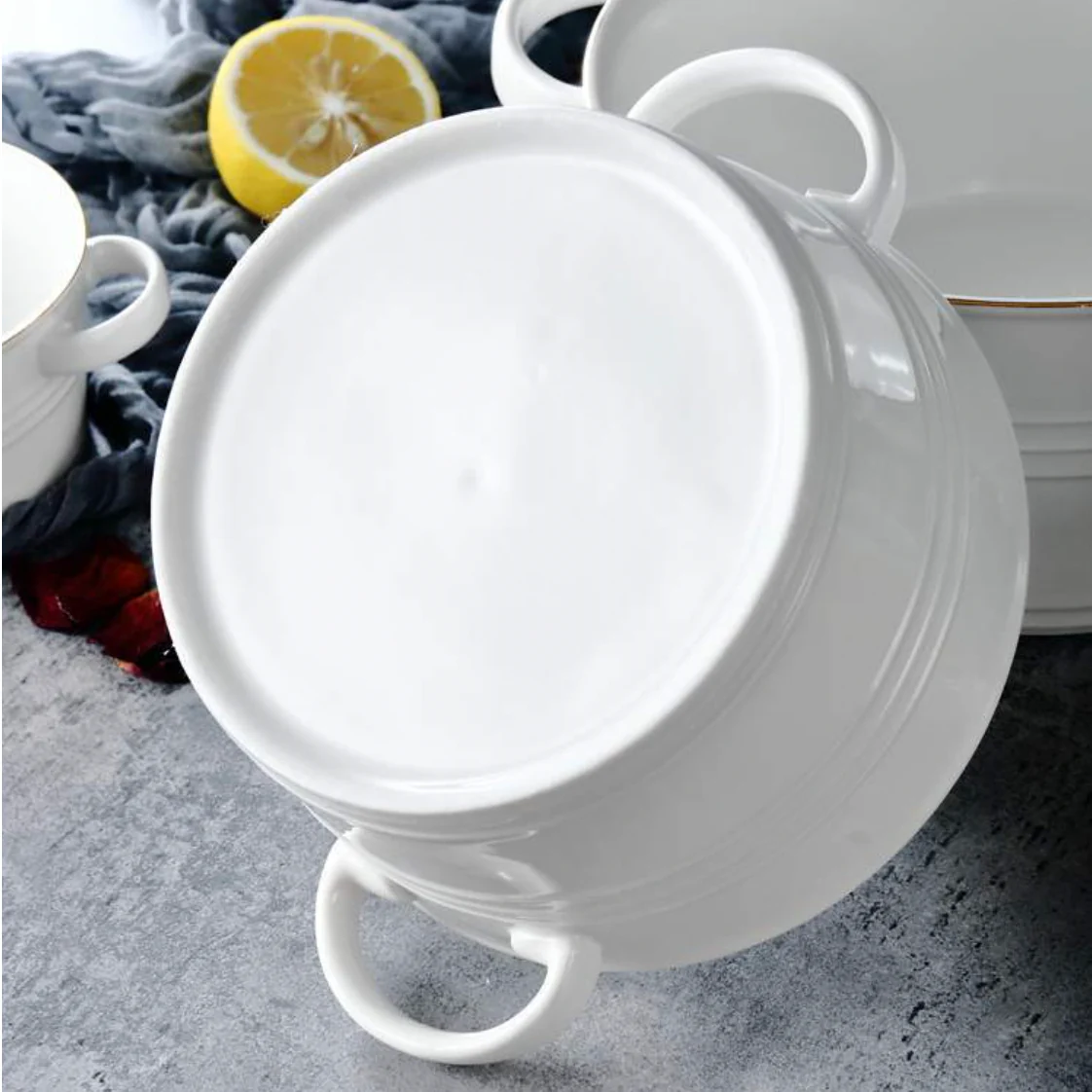 Crystal White Serving Bowl Medium - Image 4