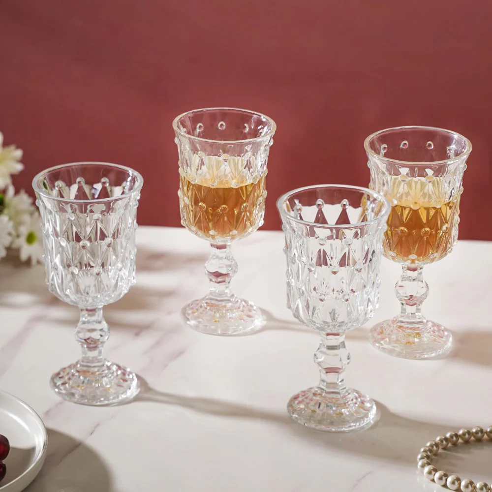 Crystal Wine Glass With Stem Set Of 4 200 ml - Image 4