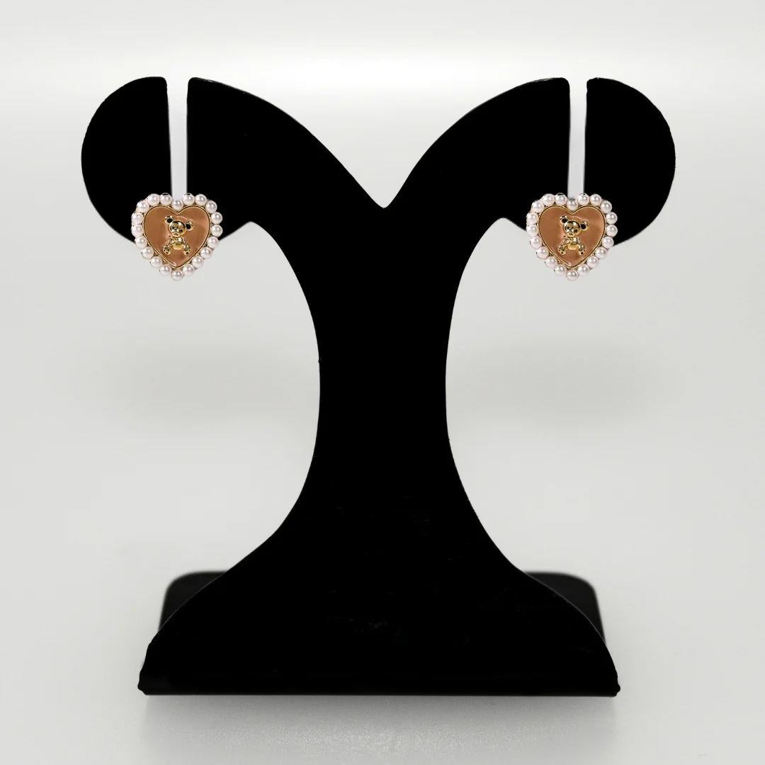 Cute Teddy Heart Studs - Image 6