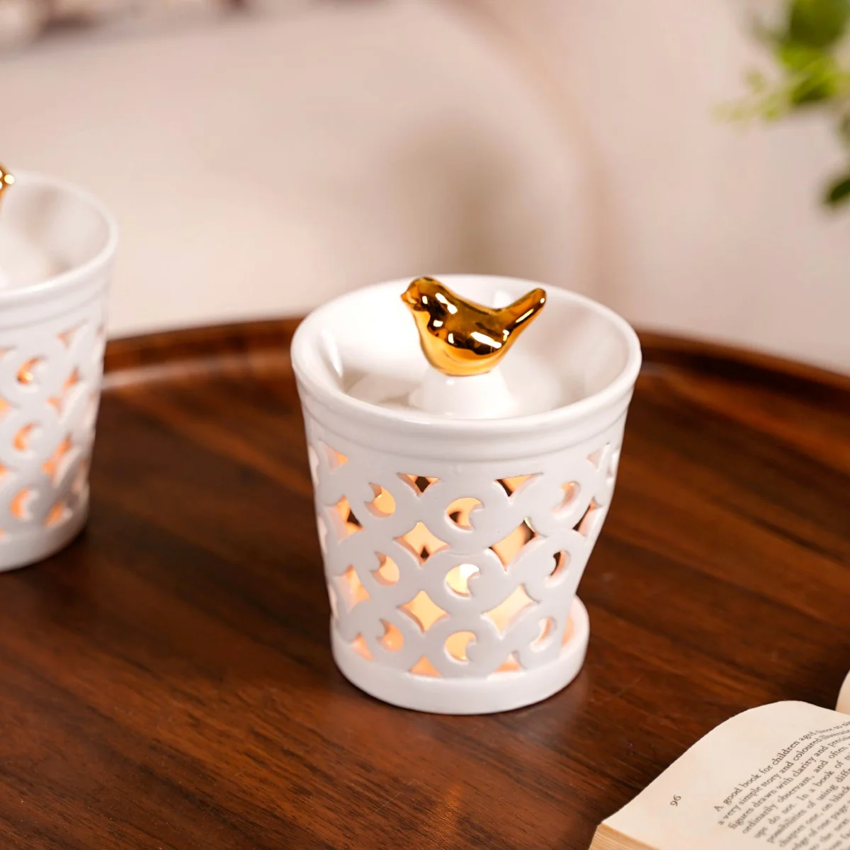 Cutwork Light Diffuser Set Of 2 White - Image 4