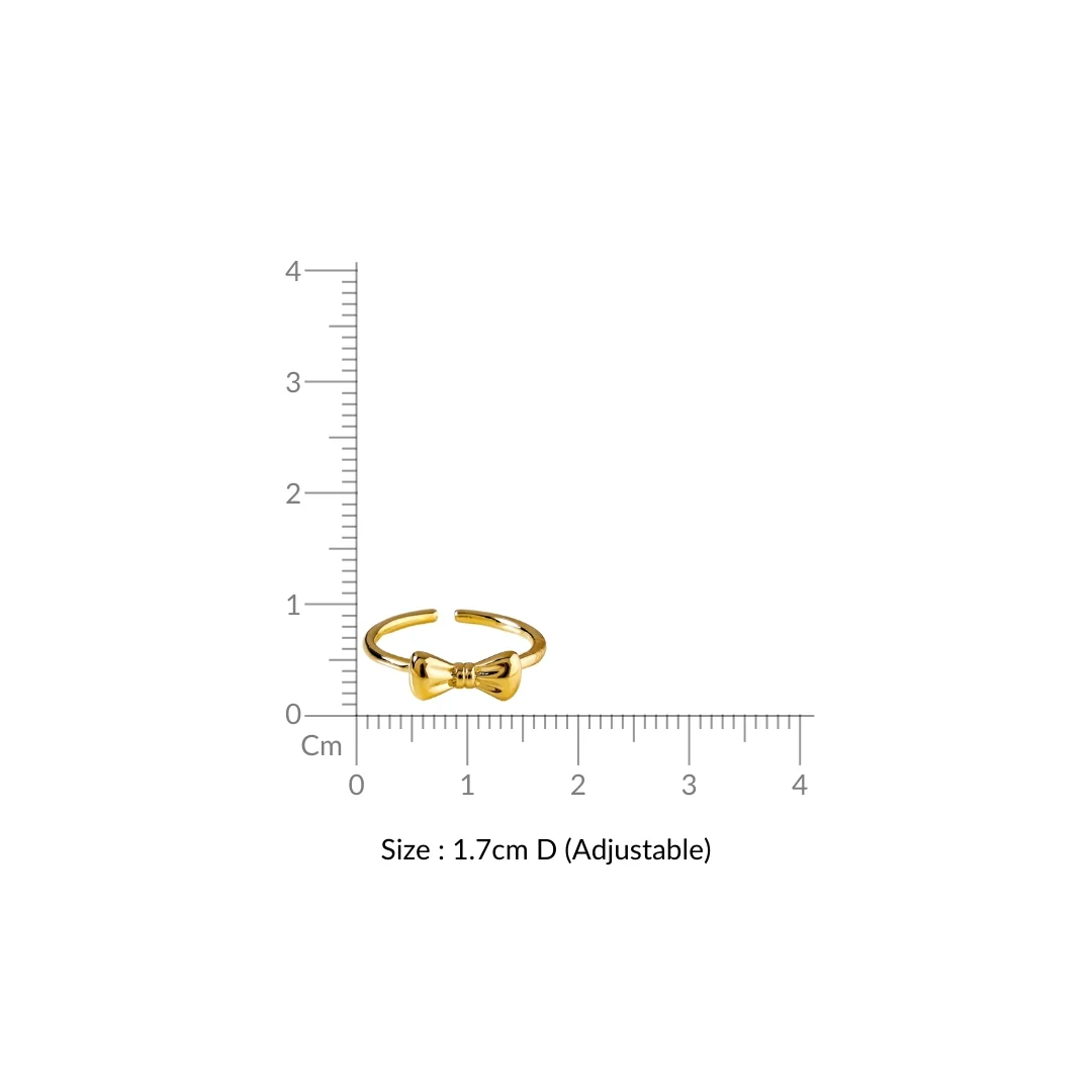 Dainty Gold Bow Statement Ring - Image 3