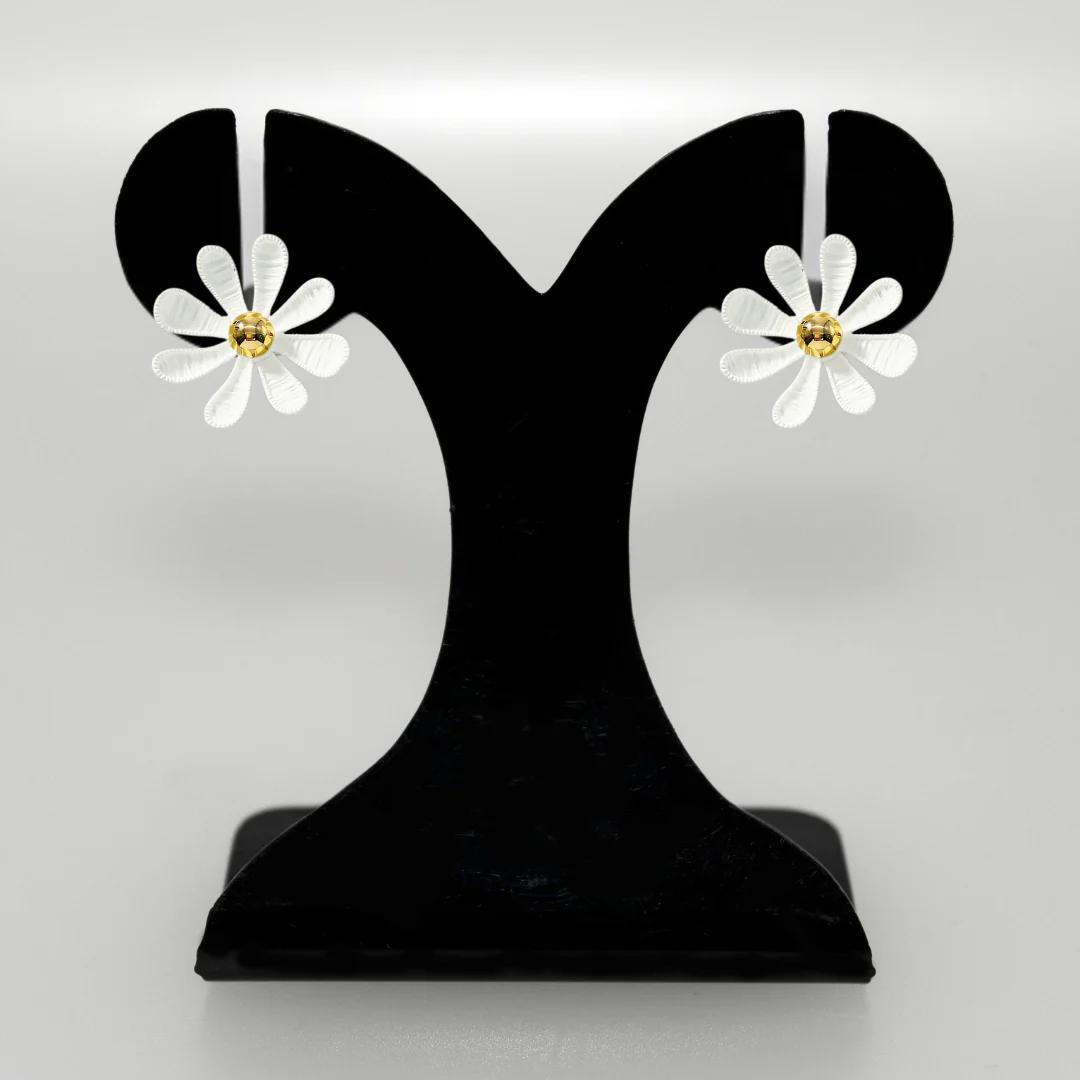 Daisy Statement Studs White - Image 6