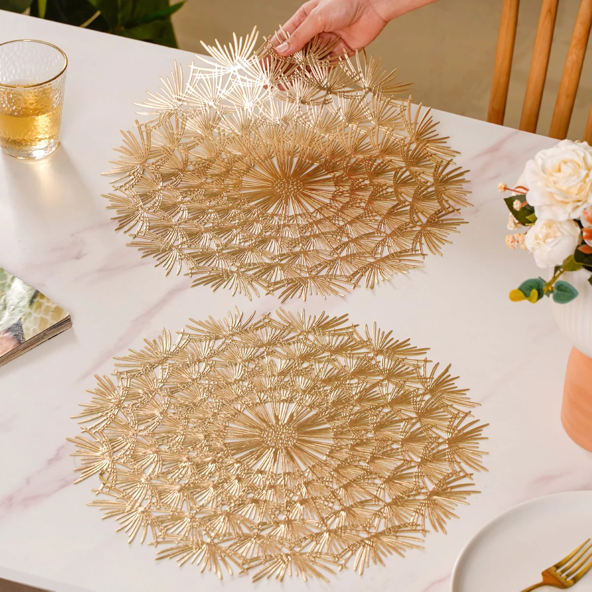 Dandelion Table Mat Set Of 6 Gold - Image 3